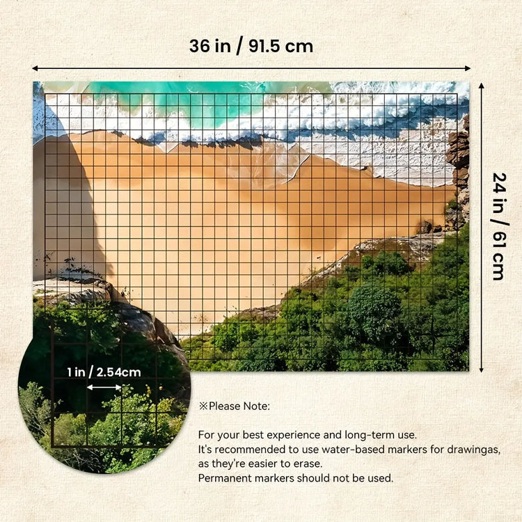 Dual-Sided Battle Terrain Grid Map Set – Paper RPG Gaming Maps with Dice, Mountains & Water Charts for Dungeons & Dragons & Tabletop Games Gamers Guild