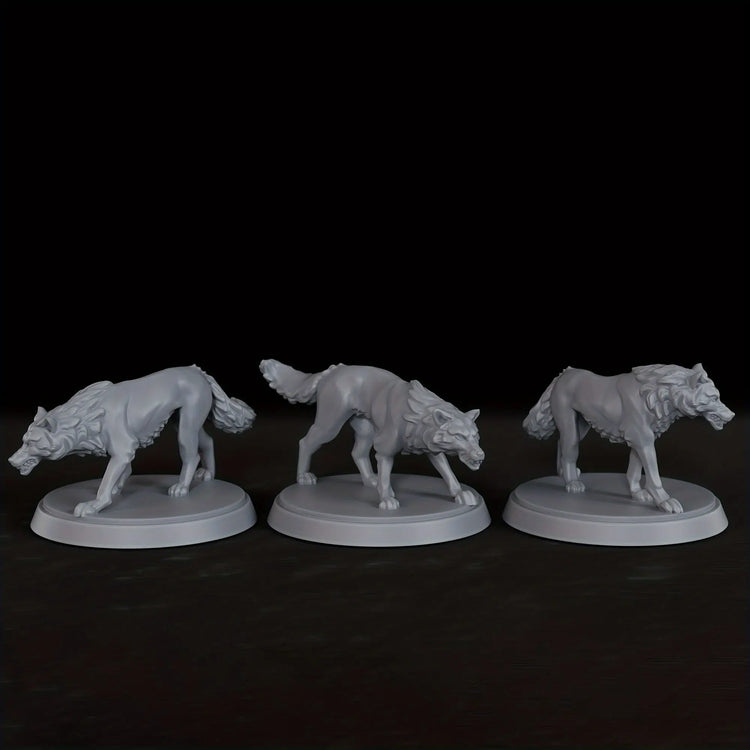 Wolf Pack Miniatures – Set of 3 Fierce Creatures for TTRPG Encounters Gamers Guild