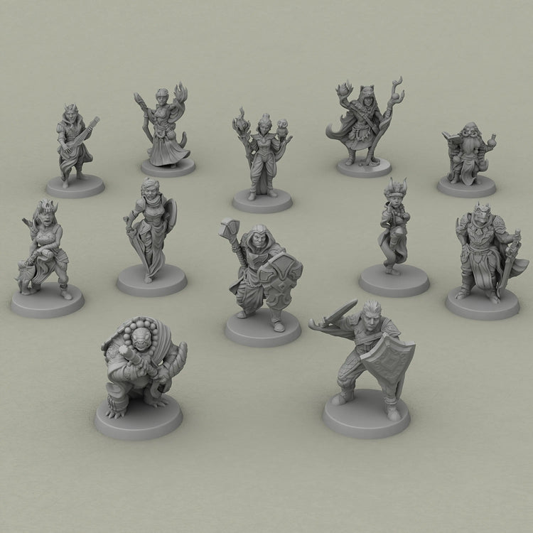 12pcs D&D NPC Miniature Set – Fantasy Townfolk & Terrain for TTRPGs Gamers Guild
