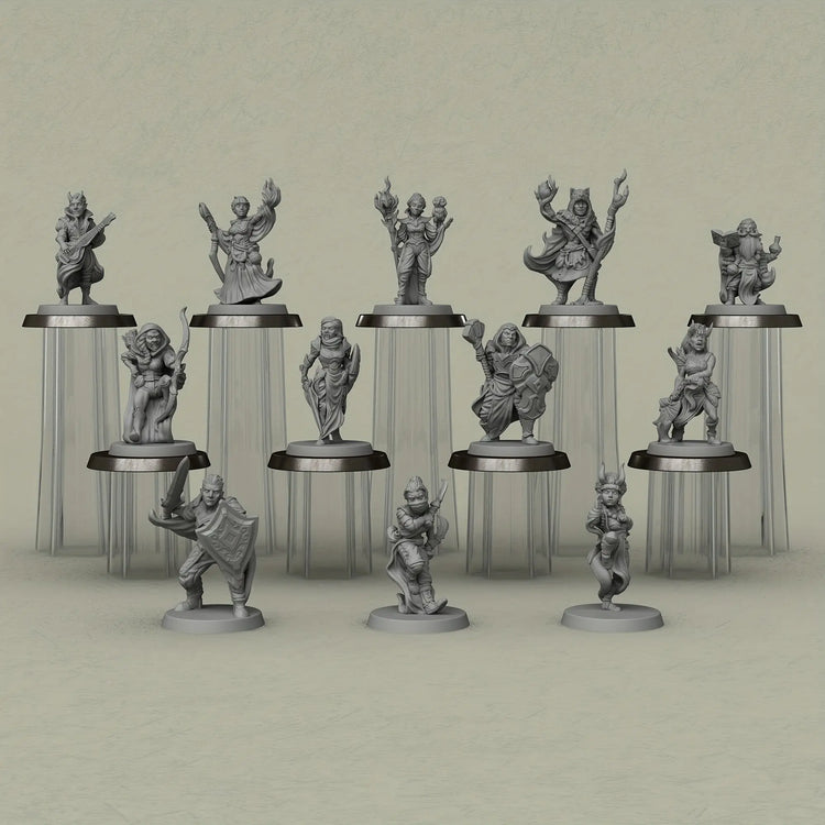 12pcs D&D NPC Miniature Set – Fantasy Townfolk & Terrain for TTRPGs Gamers Guild