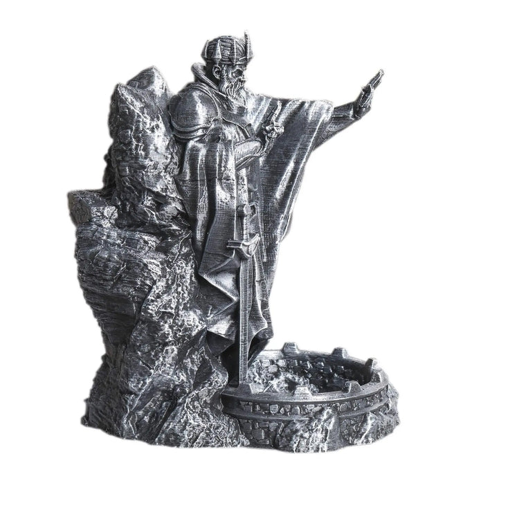 Retro Hand-Painted Dice Tower & Tray – 3D Printed “Statue of the Gods” Roller for D&D, Pathfinder & RPG Gamers Guild