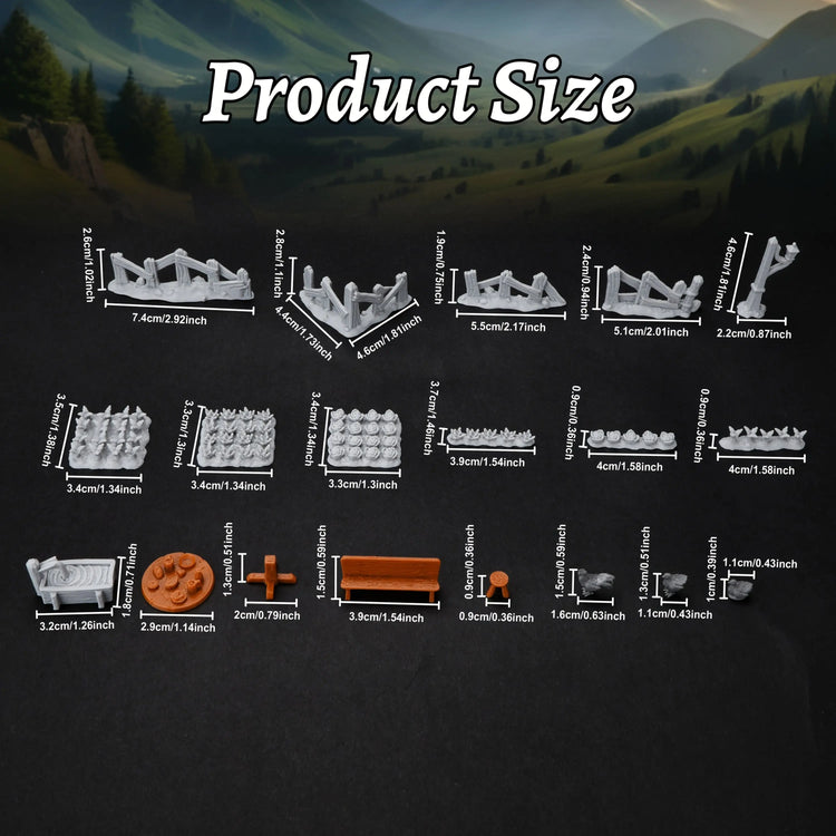 Farm Terrain Miniatures Set – 28mm–32mm Rural Accessories for Fantasy Tabletop RPGs Gamers Guild