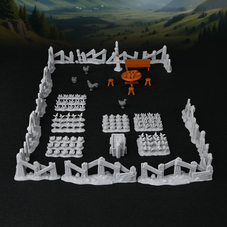 Farm Terrain Miniatures Set – 28mm–32mm Rural Accessories for Fantasy Tabletop RPGs Gamers Guild