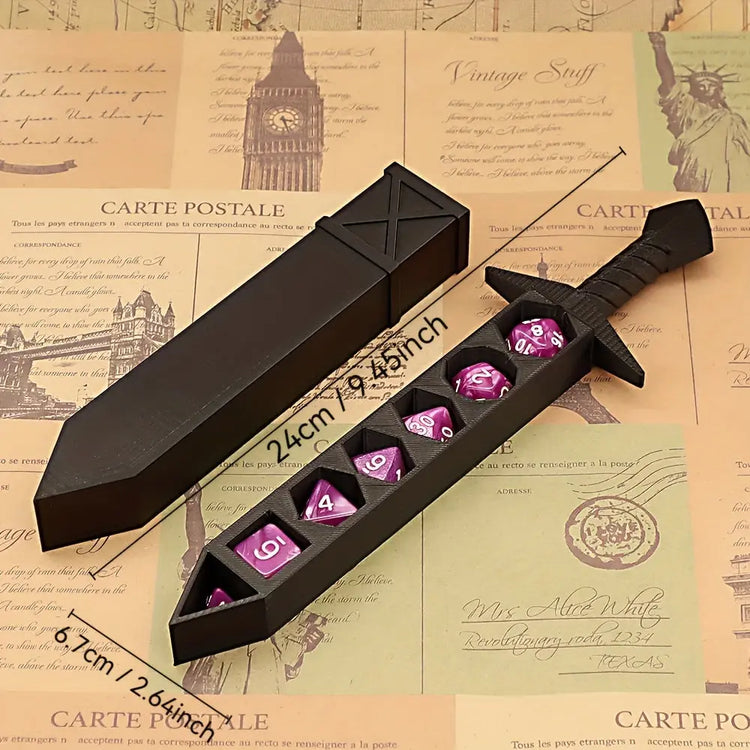 Anime-Inspired RPG Dice Sword Set – Tabletop Dice Storage Display for D&D & TTRPG Gamers Gamers Guild