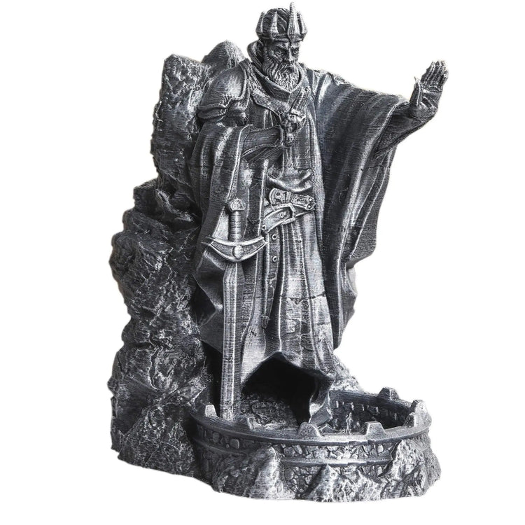 Retro Hand-Painted Dice Tower & Tray – 3D Printed “Statue of the Gods” Roller for D&D, Pathfinder & RPG Gamers Guild