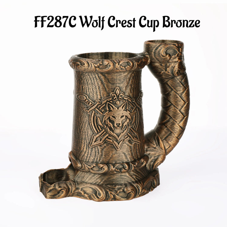 Druid Wolf Crest Dice Tower Mug – Hand-Painted Dice Roller & Drink Holder for D&D, Pathfinder & RPG Gamers Guild