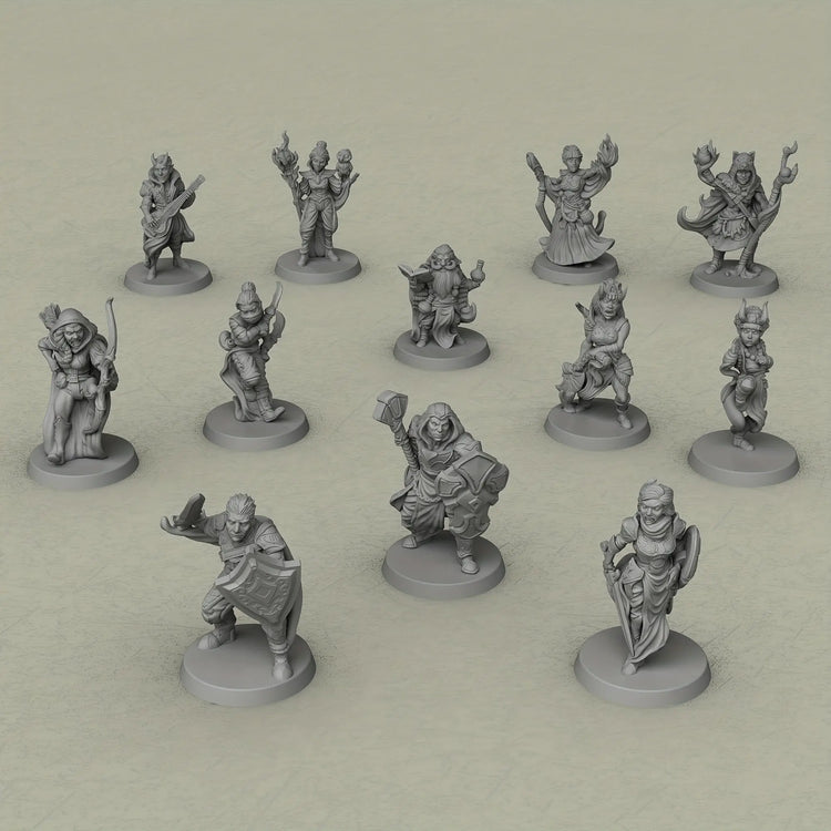 12pcs D&D NPC Miniature Set – Fantasy Townfolk & Terrain for TTRPGs Gamers Guild