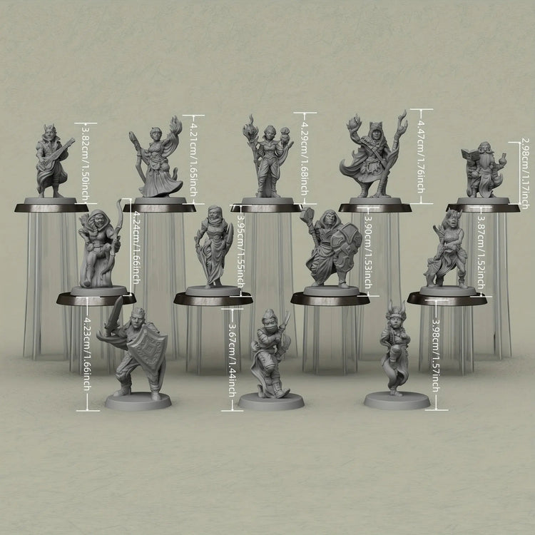 12pcs D&D NPC Miniature Set – Fantasy Townfolk & Terrain for TTRPGs Gamers Guild