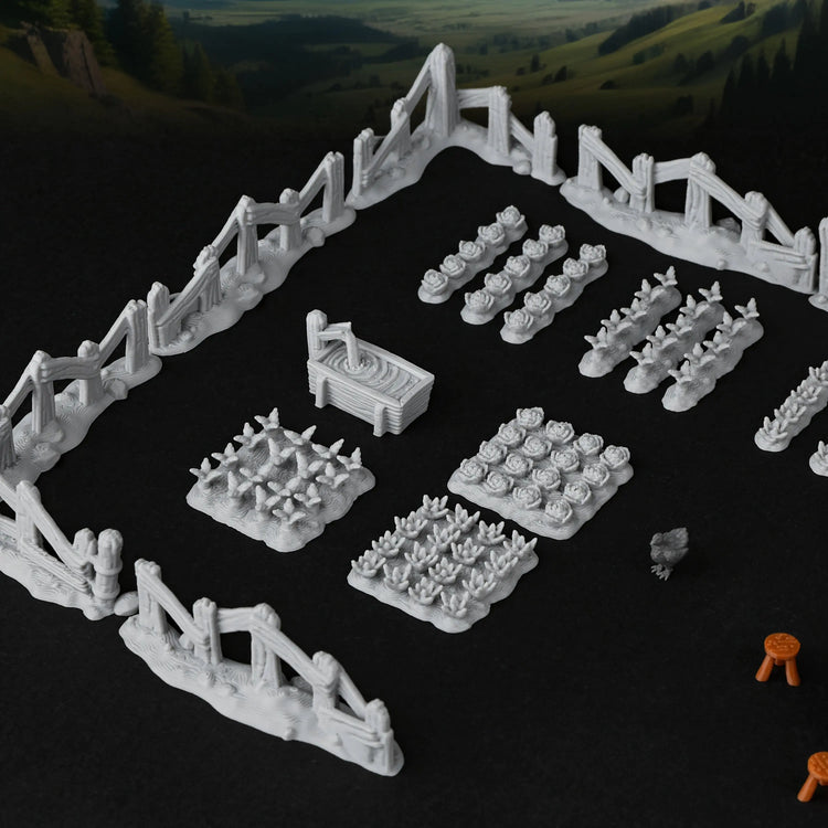 Farm Terrain Miniatures Set – 28mm–32mm Rural Accessories for Fantasy Tabletop RPGs Gamers Guild