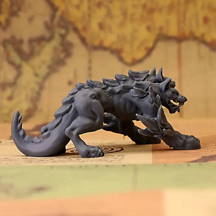 Cerberus Monster Miniature – Unpainted Three-Headed Beast for Tactical Tabletop RPGs Gamers Guild