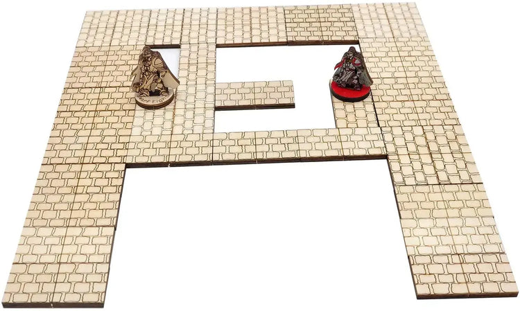 Dungeon Stone Square Floor Tiles – 24-Piece Modular Wooden Terrain Set 1" Grid for D&D & TTRPGs Gamers Guild