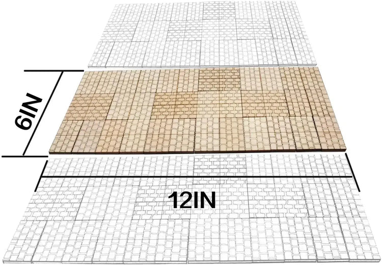 Dungeon Stone Square Floor Tiles – 24-Piece Modular Wooden Terrain Set 1" Grid for D&D & TTRPGs Gamers Guild