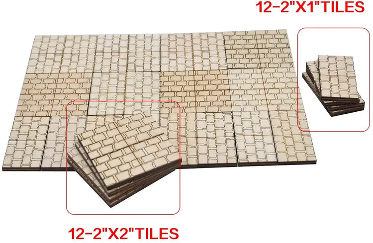 Dungeon Stone Square Floor Tiles – 24-Piece Modular Wooden Terrain Set 1" Grid for D&D & TTRPGs Gamers Guild