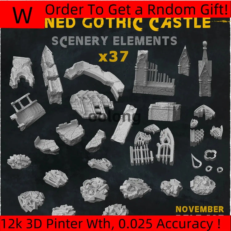 Gothic Church Ruins Terrain – Resin Miniature Landform for D&D & RPGs Unpainted Scene Accessories for Graveyards & Battlefield Gamers Guild