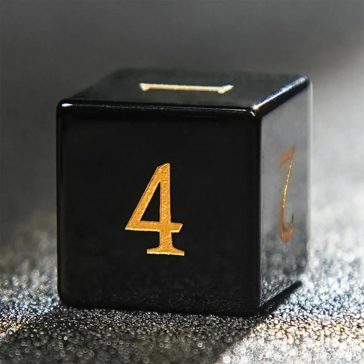 Black Obsidian Pirate Dice Set – 7-Piece Metal Polyhedral Dice for DND, RPG & Tabletop Questing Gamers Guild