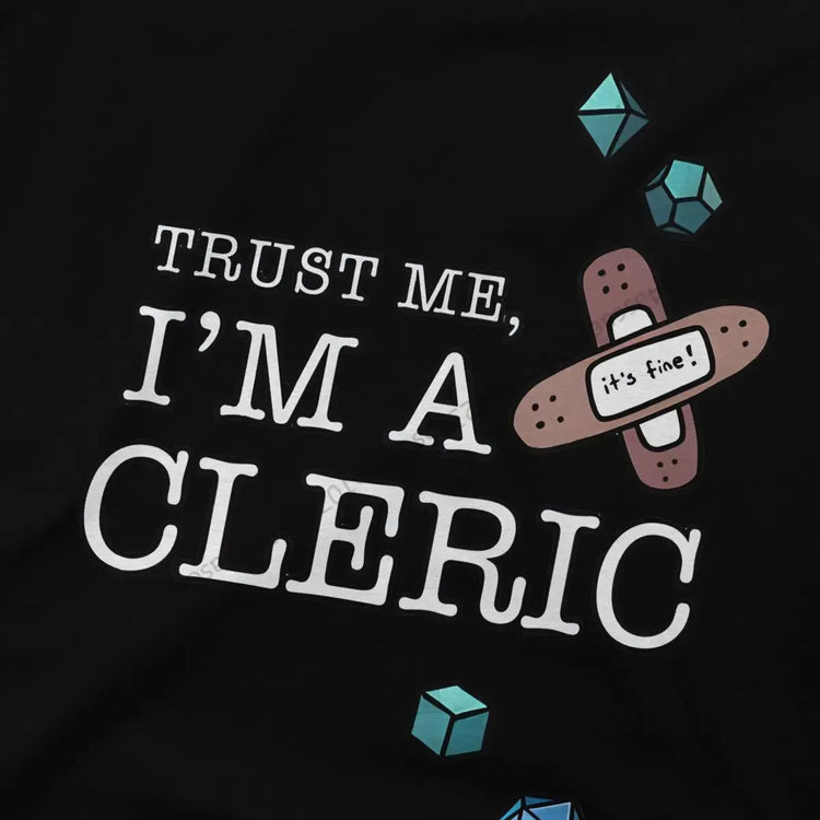 Trust Me, I’m a Cleric T-Shirt – Funny DND Cotton Tee for Men | RPG Healer Graphic Shirt Gamers Guild