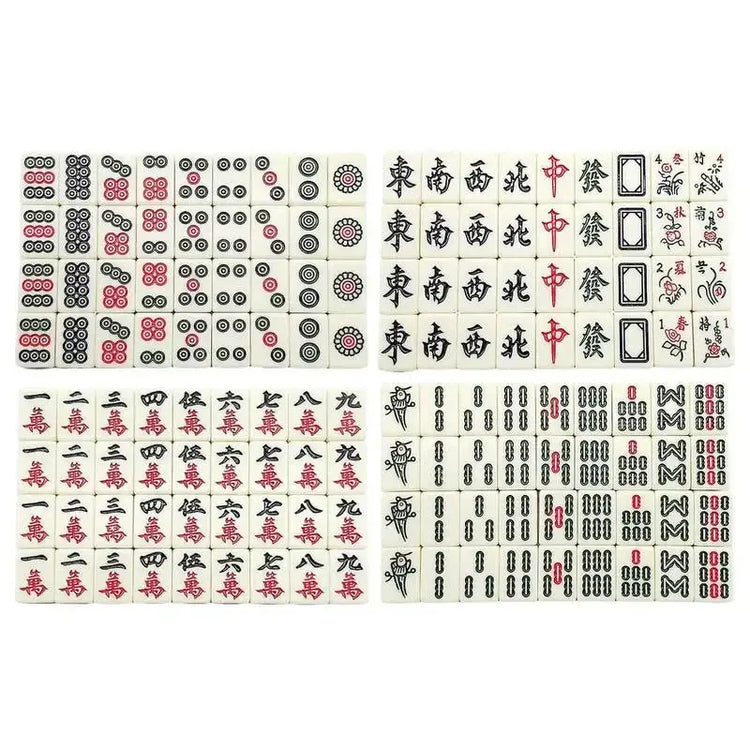 Mini Chinese Mahjong Game Set – 144 Engraved White Tiles, Compact Traveler Edition with Storage Box – Perfect for Family Gatherings, Parties & Leisure Play Gamers Guild