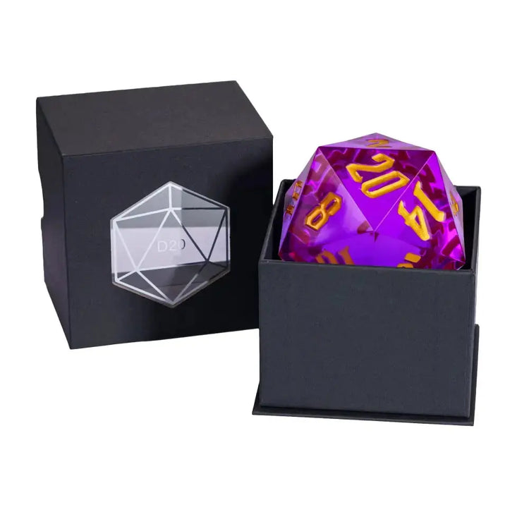 Crystal 55mm D20 Dice – Oversized Acrylic Polyhedral Die for D&D, RPGs & Party Games Transparent or Solid Color Gamers Guild