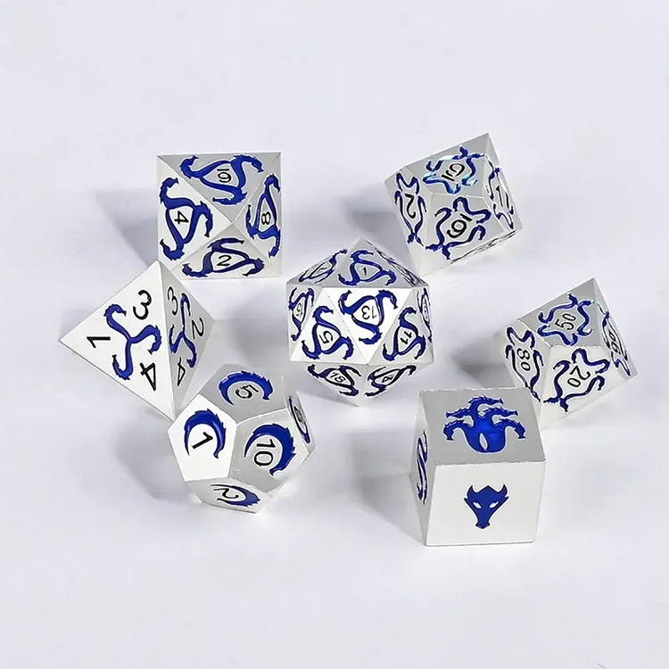 7-Piece Handmade Dragon Motif Polyhedral Dice Set – Fantasy RPG Dice for D&D, Pathfinder & TRPG Adventures Gamers Guild