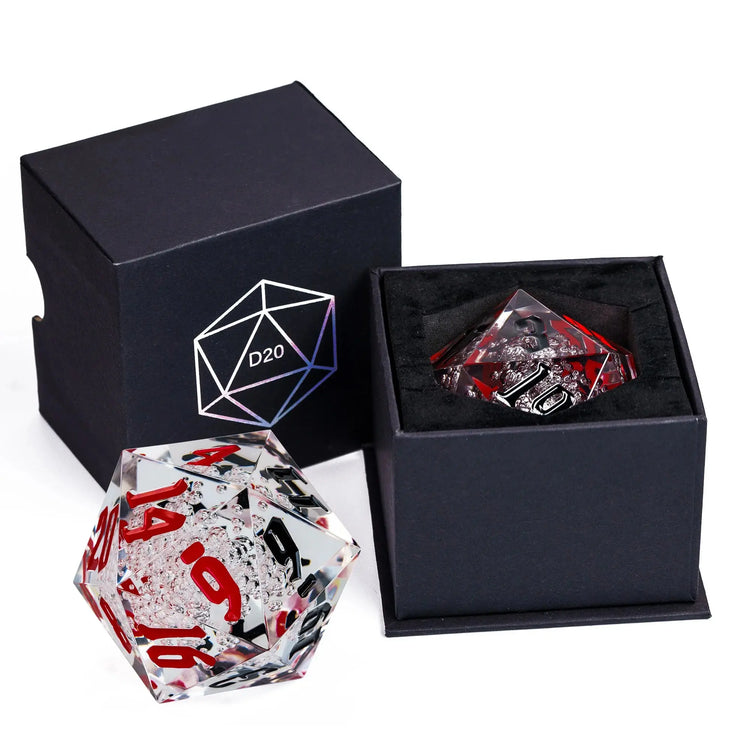 Crystal 55mm D20 Dice – Oversized Acrylic Polyhedral Die for D&D, RPGs & Party Games Transparent or Solid Color Gamers Guild