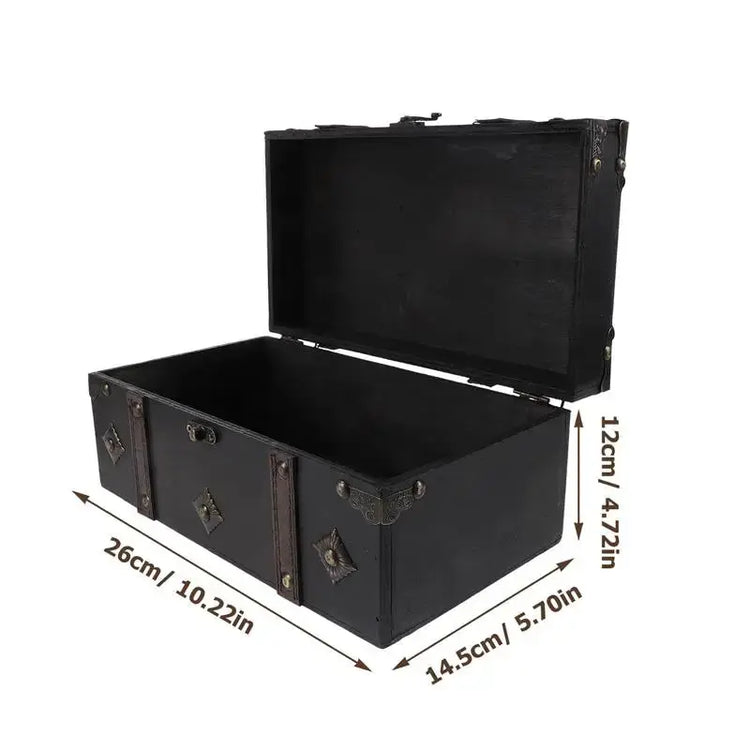 Wooden Pirate Treasure Chest – Vintage Trinket & Jewelry Box for Tabletop Decor, RPG Props, and Gift Storage Gamers Guild