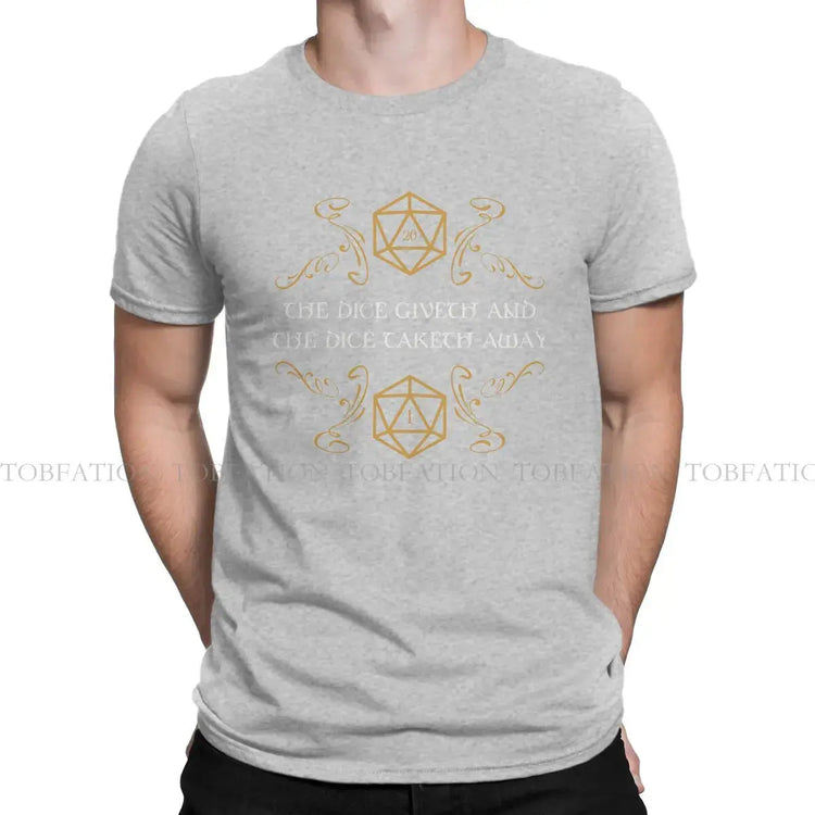 The Dice Giveth and Taketh Away T-Shirt – Funny DND Critical Fail Tee | Cotton Streetwear for Men (S–6XL) Gamers Guild