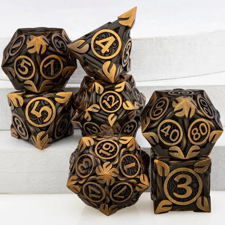 Tree Root Metal Dice Set – Red Polyhedral Dice for D&D, Pathfinder & RPGs Gamers Guild