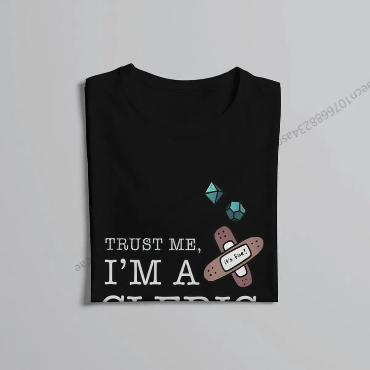 Trust Me, I’m a Cleric T-Shirt – Funny DND Cotton Tee for Men | RPG Healer Graphic Shirt Gamers Guild
