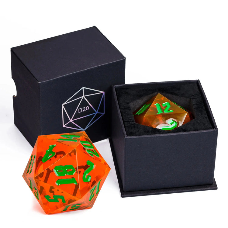 Crystal 55mm D20 Dice – Oversized Acrylic Polyhedral Die for D&D, RPGs & Party Games Transparent or Solid Color Gamers Guild