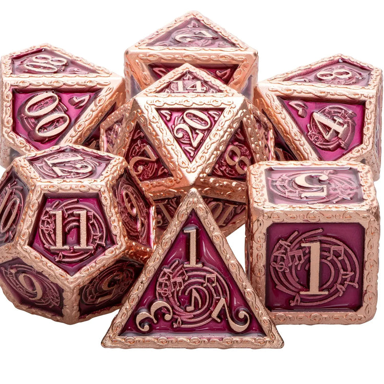 Music DND Metal Dice Set – Polyhedral Dice for Dungeons & Dragons, Pathfinder & RPGs Gamers Guild