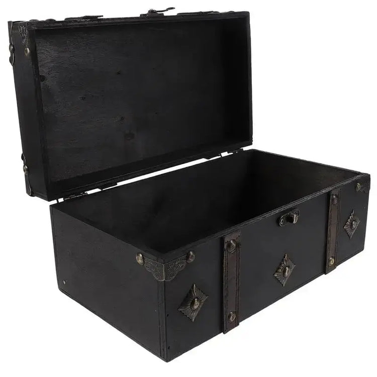 Wooden Pirate Treasure Chest – Vintage Trinket & Jewelry Box for Tabletop Decor, RPG Props, and Gift Storage Gamers Guild