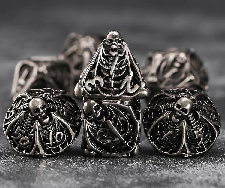 7-Piece Hollow Dragon Metal Dice Set – Intricately Carved Polyhedral Dice for D&D, Pathfinder & RPG Tabletop Games Gamers Guild