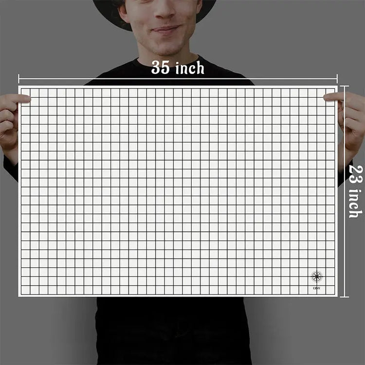 DND Silicone Battle Mat – 23"x35" Double-Sided Grid Board with Square & Hex Layout Foldable, Rollable, and Marker-Friendly Gamers Guild