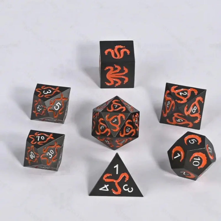 7-Piece Handmade Dragon Motif Polyhedral Dice Set – Fantasy RPG Dice for D&D, Pathfinder & TRPG Adventures Gamers Guild