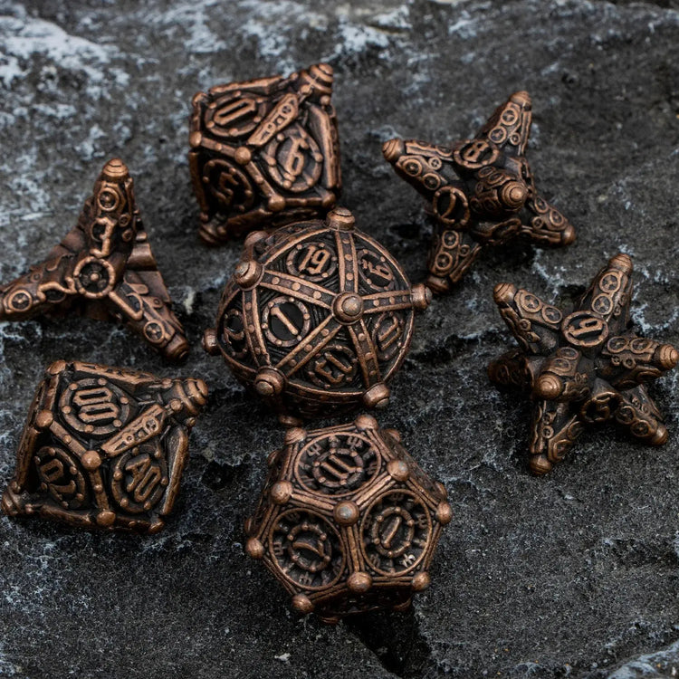 ARUOHHA Black & Red Skull Metal Dice Set – Polyhedral Dice for D&D, Pathfinder & RPGs Gamers Guild