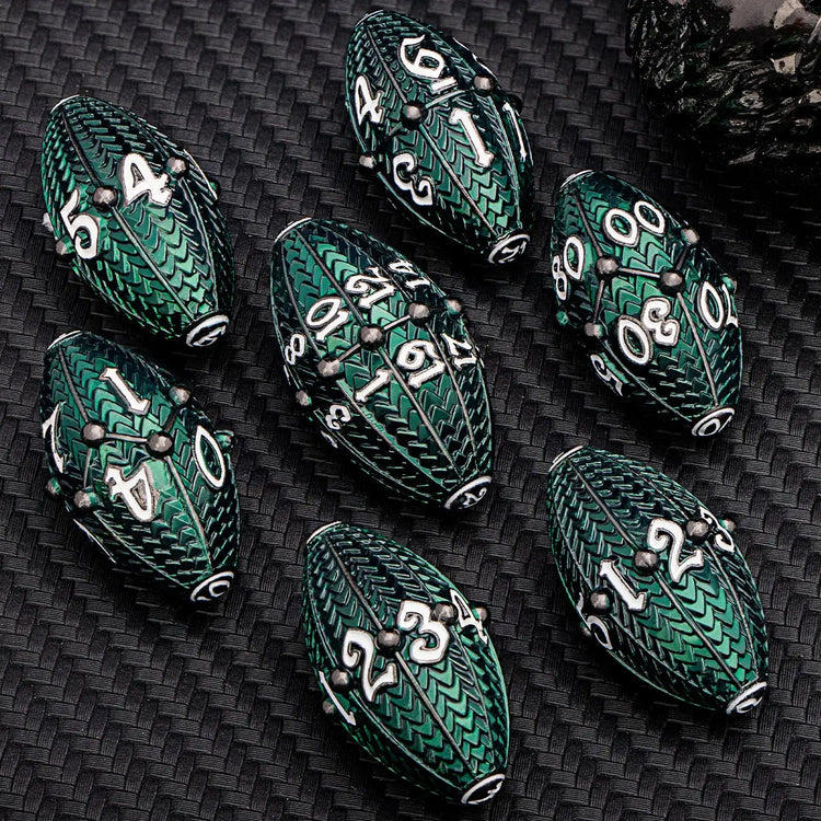 ARUOHHA Copper Purple Dragon Egg Dice Set – Metal Polyhedral Dice with Rotating Shell for D&D, Pathfinder & RPGs Gamers Guild