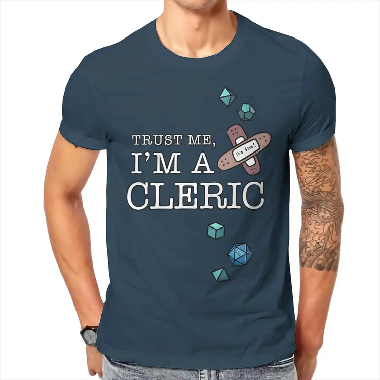 Trust Me, I’m a Cleric T-Shirt – Funny DND Cotton Tee for Men | RPG Healer Graphic Shirt Gamers Guild