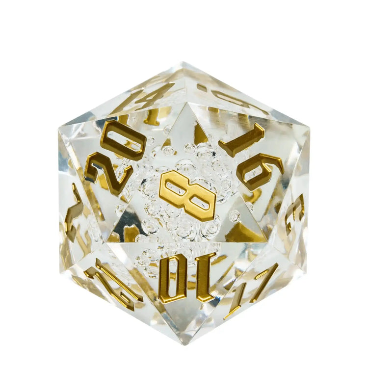 Crystal 55mm D20 Dice – Oversized Acrylic Polyhedral Die for D&D, RPGs & Party Games Transparent or Solid Color Gamers Guild