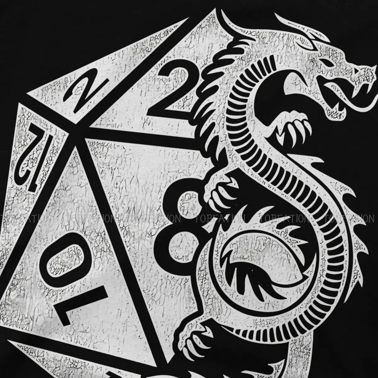 Dragon Poly Dice DnD T-Shirt – Elegant Cotton Tee | Dungeon Dice d20 Shirt for Men Gamers Guild