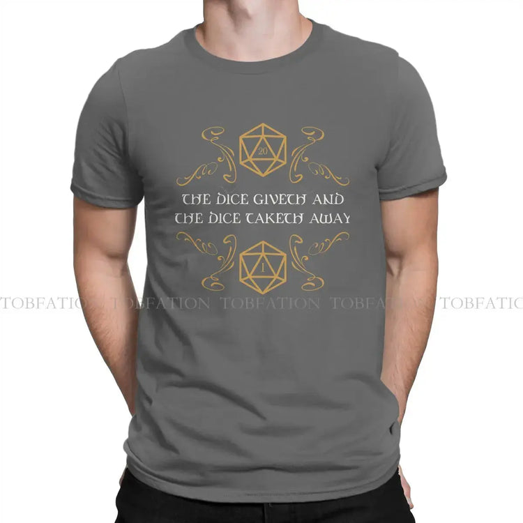 The Dice Giveth and Taketh Away T-Shirt – Funny DND Critical Fail Tee | Cotton Streetwear for Men (S–6XL) Gamers Guild
