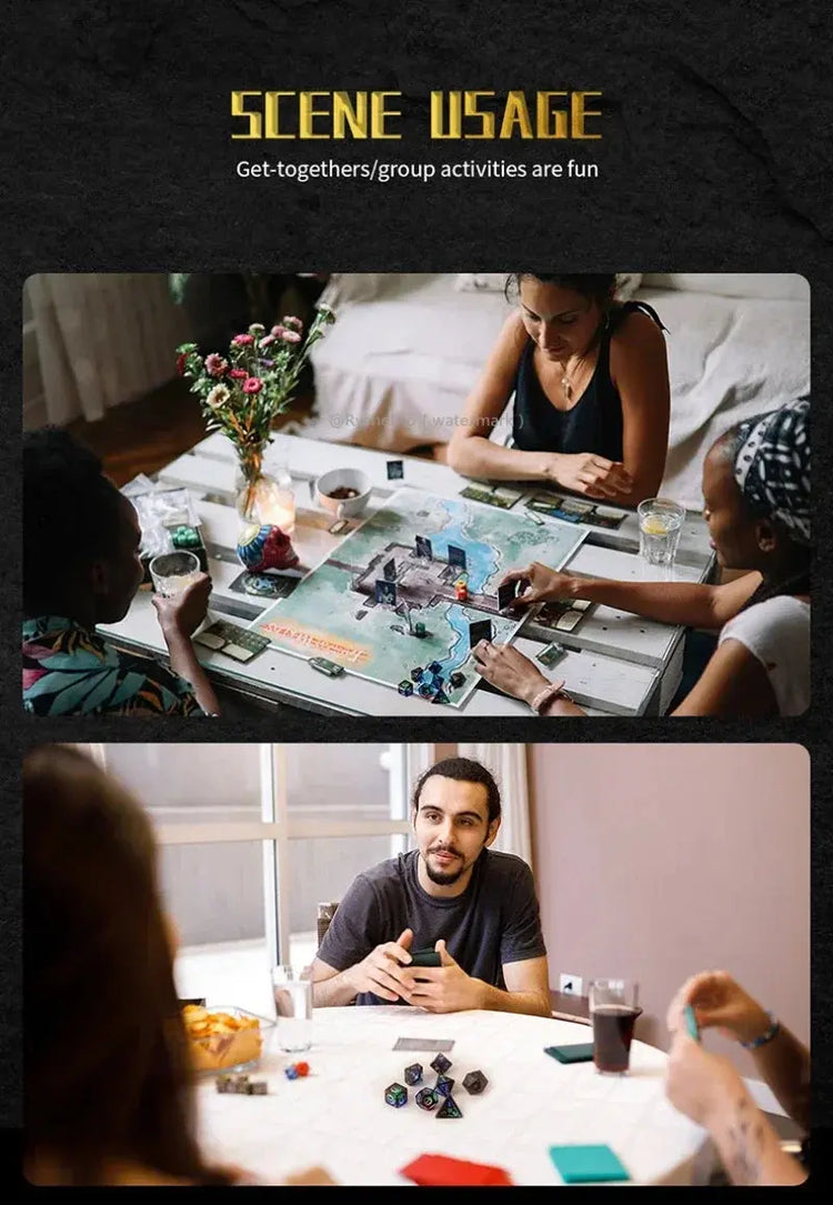 7-Piece Luminous DND Dice Set – Rechargeable Light-Up Polyhedral Dice with Charging Case for Dungeons & Dragons & RPG Games Gamers Guild