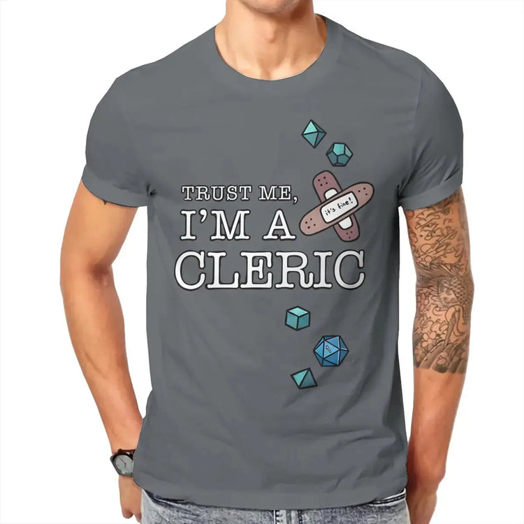 Trust Me, I’m a Cleric T-Shirt – Funny DND Cotton Tee for Men | RPG Healer Graphic Shirt Gamers Guild