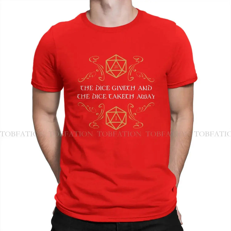 The Dice Giveth and Taketh Away T-Shirt – Funny DND Critical Fail Tee | Cotton Streetwear for Men (S–6XL) Gamers Guild