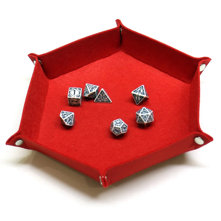 Foldable Hexagon Dice Tray – Felt Rolling Tray for DND, RPG & Tabletop Games Gamers Guild