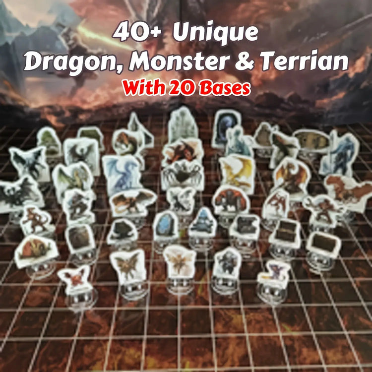 2D DND Miniatures Set Hard Cardboard Standee Heroes Gamers Guild