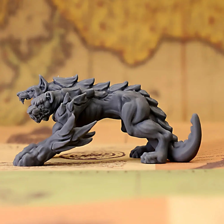 Cerberus Monster Miniature – Unpainted Three-Headed Beast for Tactical Tabletop RPGs Gamers Guild