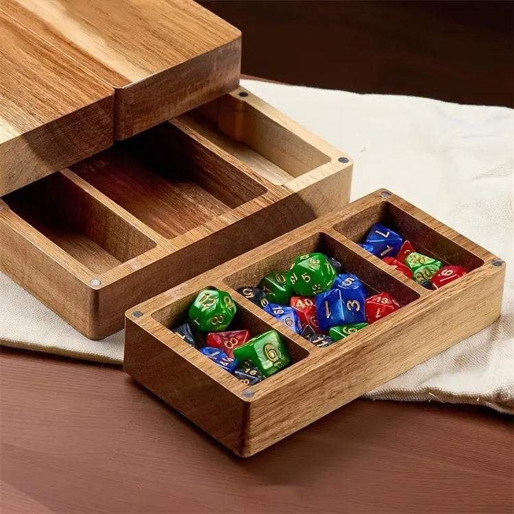 Wooden Magnetic Dice Tower with Tray – Portable Rolling Station for D&D, Pathfinder & RPG Tabletop Games Gamers Guild