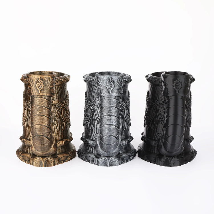 Druid Wolf Crest Dice Tower Mug – Hand-Painted Dice Roller & Drink Holder for D&D, Pathfinder & RPG Gamers Guild