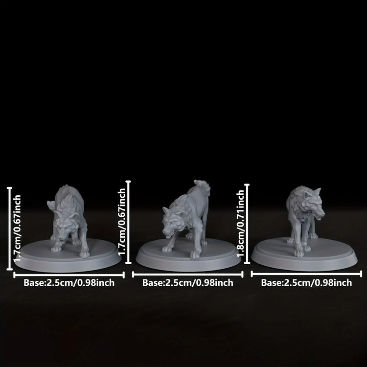 Wolf Pack Miniatures – Set of 3 Fierce Creatures for TTRPG Encounters Gamers Guild