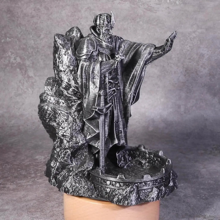 Retro Hand-Painted Dice Tower & Tray – 3D Printed “Statue of the Gods” Roller for D&D, Pathfinder & RPG Gamers Guild